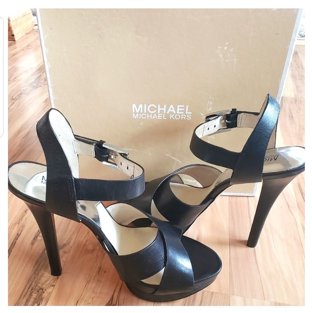 MICHAEL Michael Kors Oksana Sandal Leather Heels